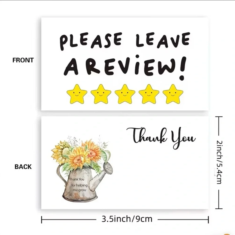 25 “Please Leave a Review” Thank you Cards